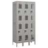 Salsbury Industries Wardrobe Locker, 36" W, 18" D, 78" H, (3) Wide, (6) Openings, Gray 72368GY-U